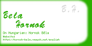 bela hornok business card